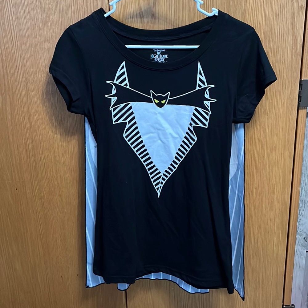 Disney Nightmare Before Christmas Halloween T-shirt with Removable Cape